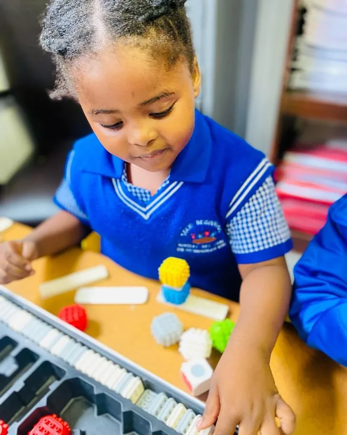 Young learner working with algorithms